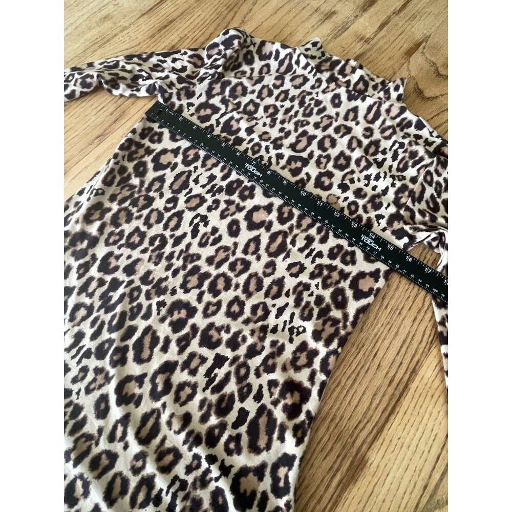Mudd Mock Neck Leopard Print Fit and Flare Dress Juniors S Long Sleeve Y2K - Picture 6 of 7